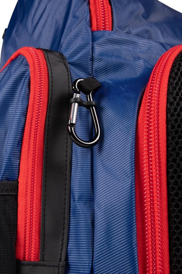 ARENA Spiky III Backpack 45 Swimming Athlete Sports Gym Rucksack Large Training Gear Equipment Swim Bag for Men and Women, 45 Liters, Navy/Red/White