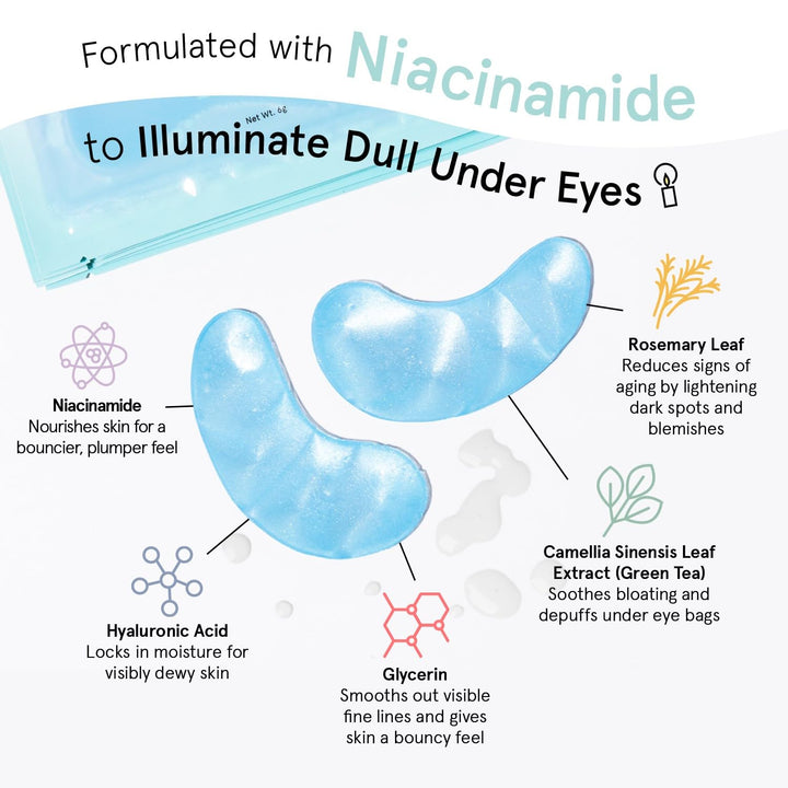 Under Eye Mask Patches | Reduce Dark Circles & Puffiness | Vegan Gel (72 Pairs)