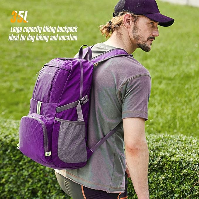 35L Lightweight Packable Backpack Waterproof Durable Hiking Travel Backpack Daypack