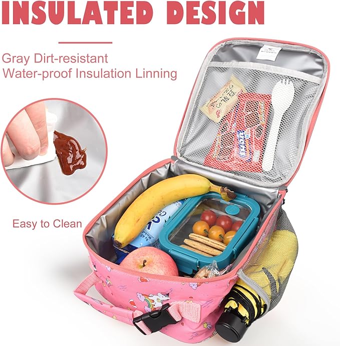 Lunch Box Kids,Premium Insulated Lunch Bag for Girls Boys,Soft Bag Mini Cooler Back to School Thermal Reusable Lunch Bag for Work School Picnic (Star Rainbow)