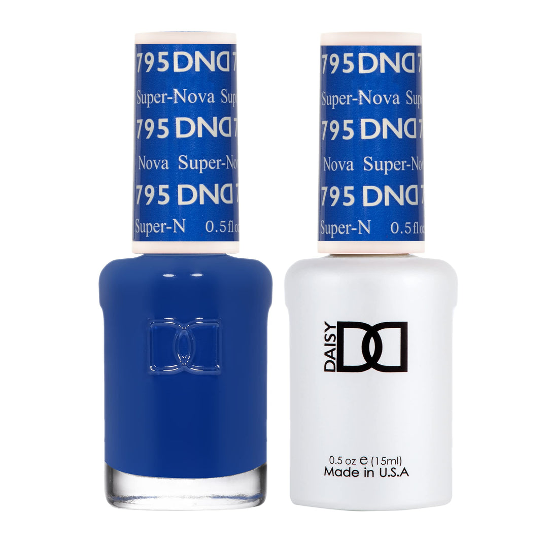 DND Gel Polish Set, Blue Collection, UV/LED Gel Polish and Air Dry Nail Lacquer, Matching Chip-Free Polish Duo, 795 Super-Nova, 0.5 Fl Oz