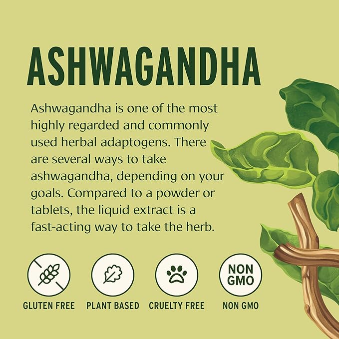 Banyan Botanicals Organic Ashwagandha Liquid Extract – Fast-Acting Herbal Ashwagandha Drops ­­– for Balanced Energy and Calm* – 1 fl oz – Non GMO Sustainably Sourced Vegan