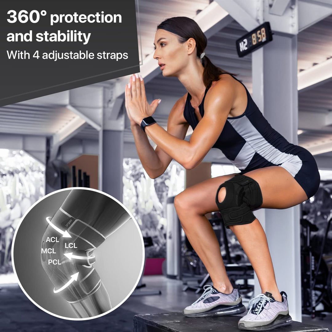 DR. BRACE ELITE Knee Brace with Side Stabilizers & Patella Gel Pads for Maximum Knee Pain Support and fast recovery for men and women-Please Check How To Size Video (Pluto, Small)