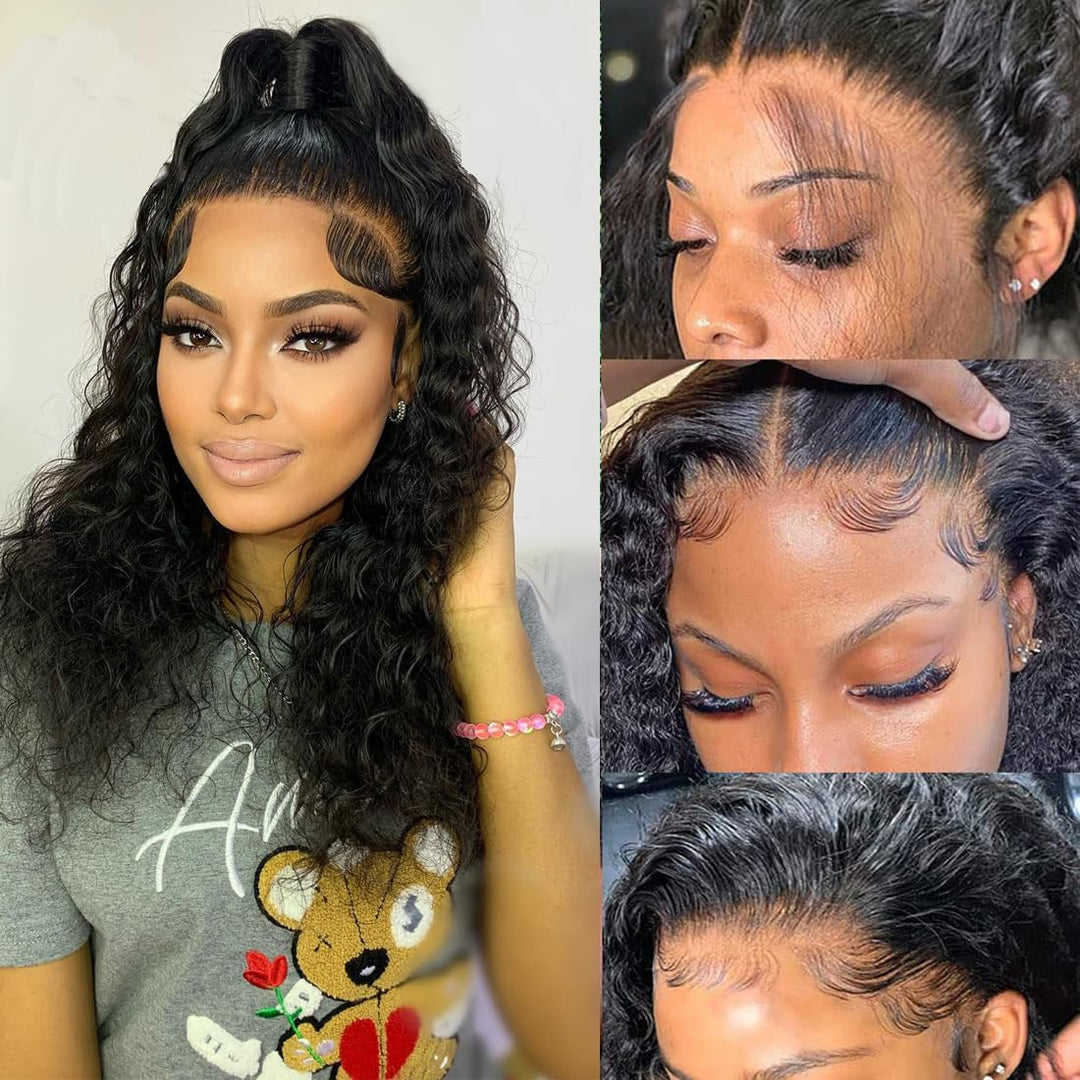13X4 Deep Wave Lace Front Wigs Human Hair 100% Unprocessed Brazilian Virgin Human Hair Deep Curly Hd Lace Frontal Wet And Wavy W