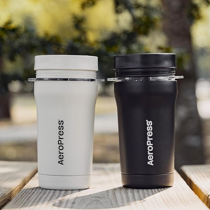 AeroPress Go Plus, Small Portable Coffee Maker for Travel & Camping - 3 In 1 Brew Method Combines French Press, Pourover, Espresso, Full Bodied Coffee without Bitterness, Coffee Press Kit - Black