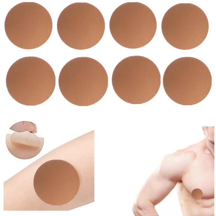 alblinsy 100 Pairs Nipple Cover for Men,Mens Tape Pasties Patch Nipple Covers, Anti Chafing Protector Adhesive Nipple Guard Stickers for Runners Sports Gym Daily(Light Brown)