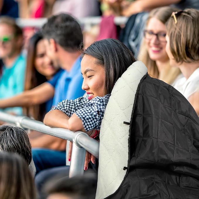 REDCAMP Large Warm Camping Blanket with Sherpa Lining, Cold Weather Warm Outdoor Blanket Waterproof and Windproof for Camping Stadium, Machine Washable 59"x79" White