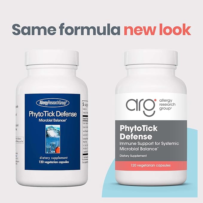 Allergy Research Group Phyto Tick Defense Supplement - Mushroom Complex, Mushroom Extract Powder in Convenient Capsules, Nootropic with Lions Mane, Cordyceps, Beta Glucans - 120 Vegetarian Capsules