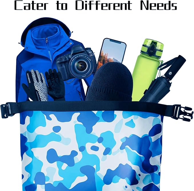 Waterproof Backpack for Men and Women - Roll-Top Floating Dry Bag Backpack for Kayaking, Rafting, Boating, Beach (Black)