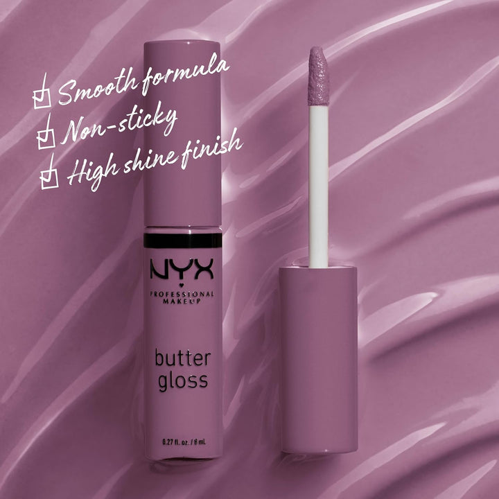 NYX Butter Gloss | Non-Sticky Lip Gloss for Women - Marshmallow (Muted Lilac)