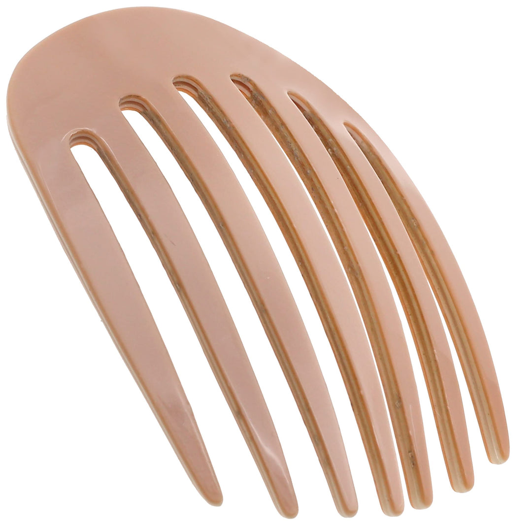 Camila Paris CP3402 French Hair Side Comb Small Rounded, Pink, Handmade French Twist Hair Combs, Strong Hold Hair Clips for Women Bun Chignon, No Slip Styling Girls Hair Accessories Made in France