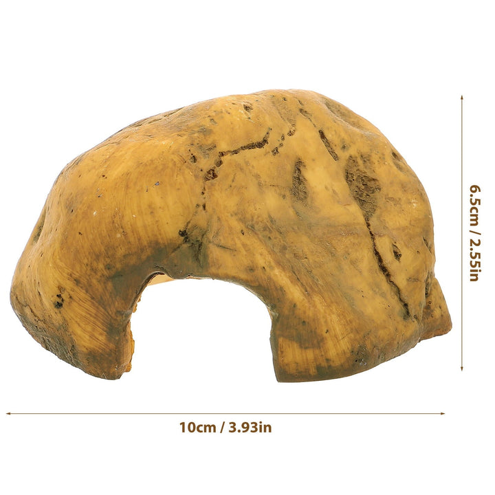 PAMINGONO Small Reptile Hide Decor Resin Basking Rock for Turtle Tank 1Pack