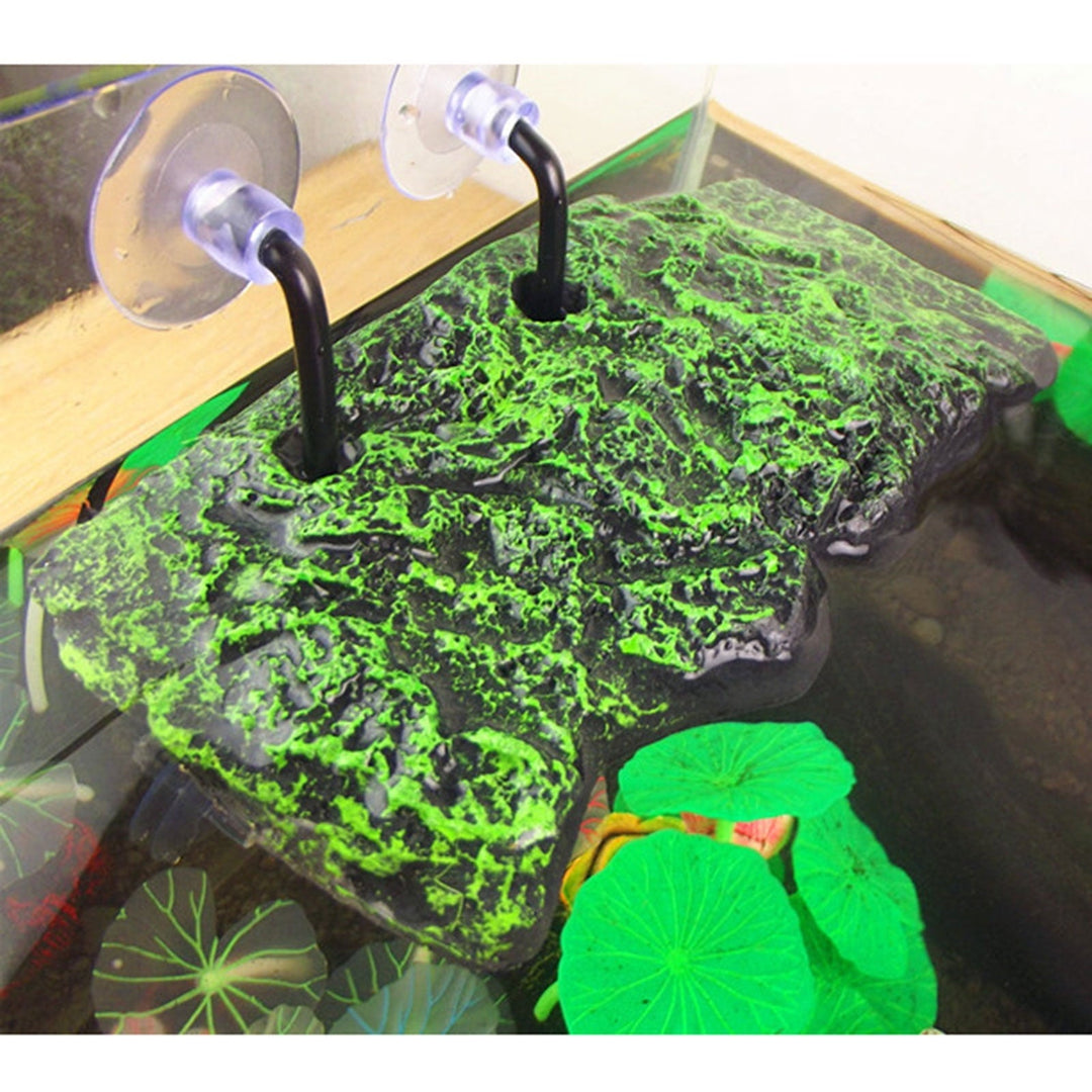 Ciwanning Floating for Turtle Basking Platform with Suction Cups Resin Island Dock for Aquatic Turtles Climbing Height Adjustable