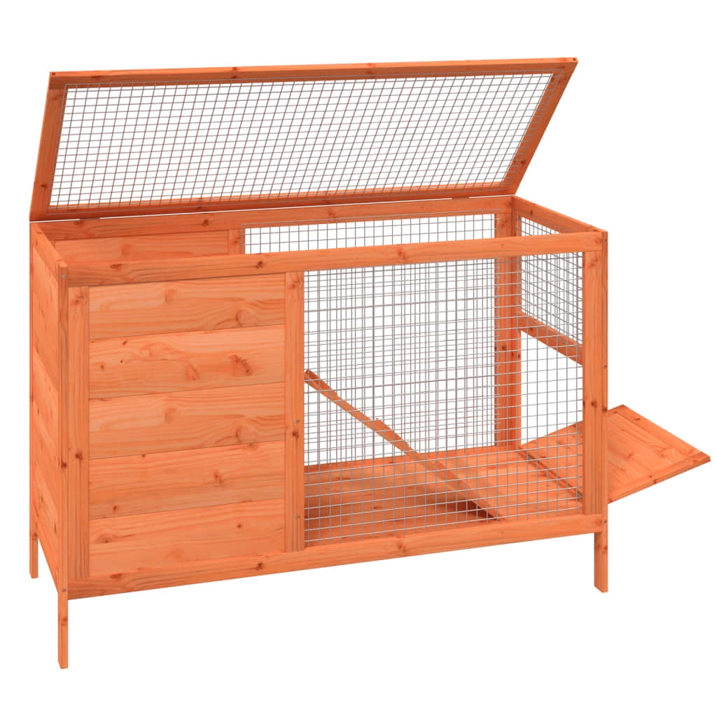 vidaXL Rabbit Hutch Brown 40.6"x17.3"x27.4" Solid Wood Pine