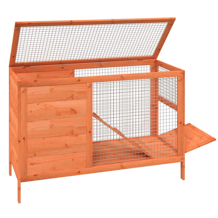vidaXL Rabbit Hutch Brown 40.6"x17.3"x27.4" Solid Wood Pine