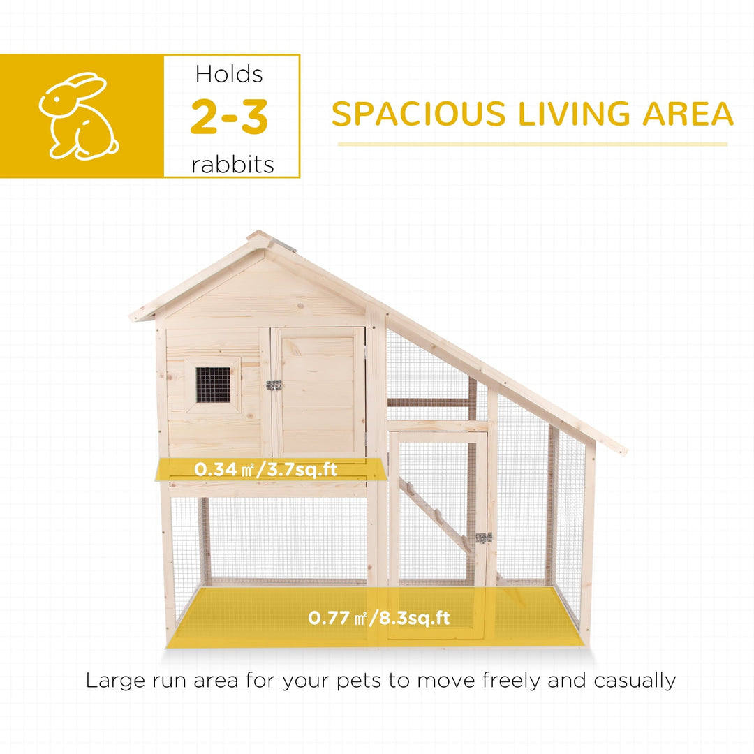 CoSoTower 55"L 2-Tier Wooden Rabbit Hutch Bunny Cage Small Animal House with Ramp, Waterproof Roof, Removable Tray and Outdoor Run