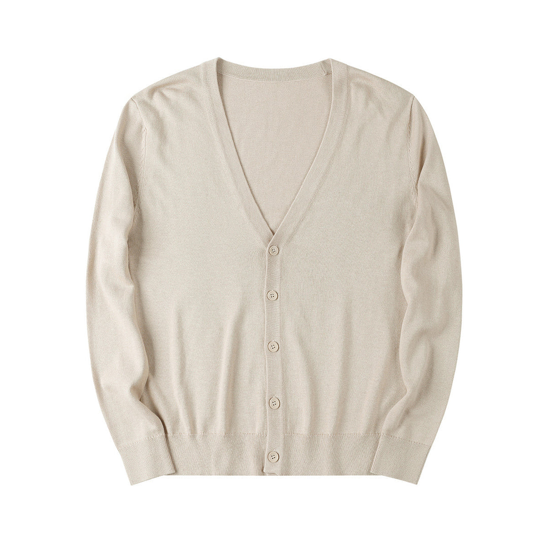V-neck Solid Color Sweater For Men