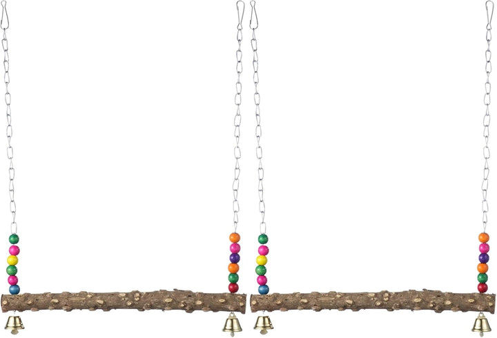 2Pcs Chicken Bird Swing, Chicken Perch, Natural Wooden Swing Toys, Chicken Coop Accessories for Chicken Bird, Parrot, Hens
