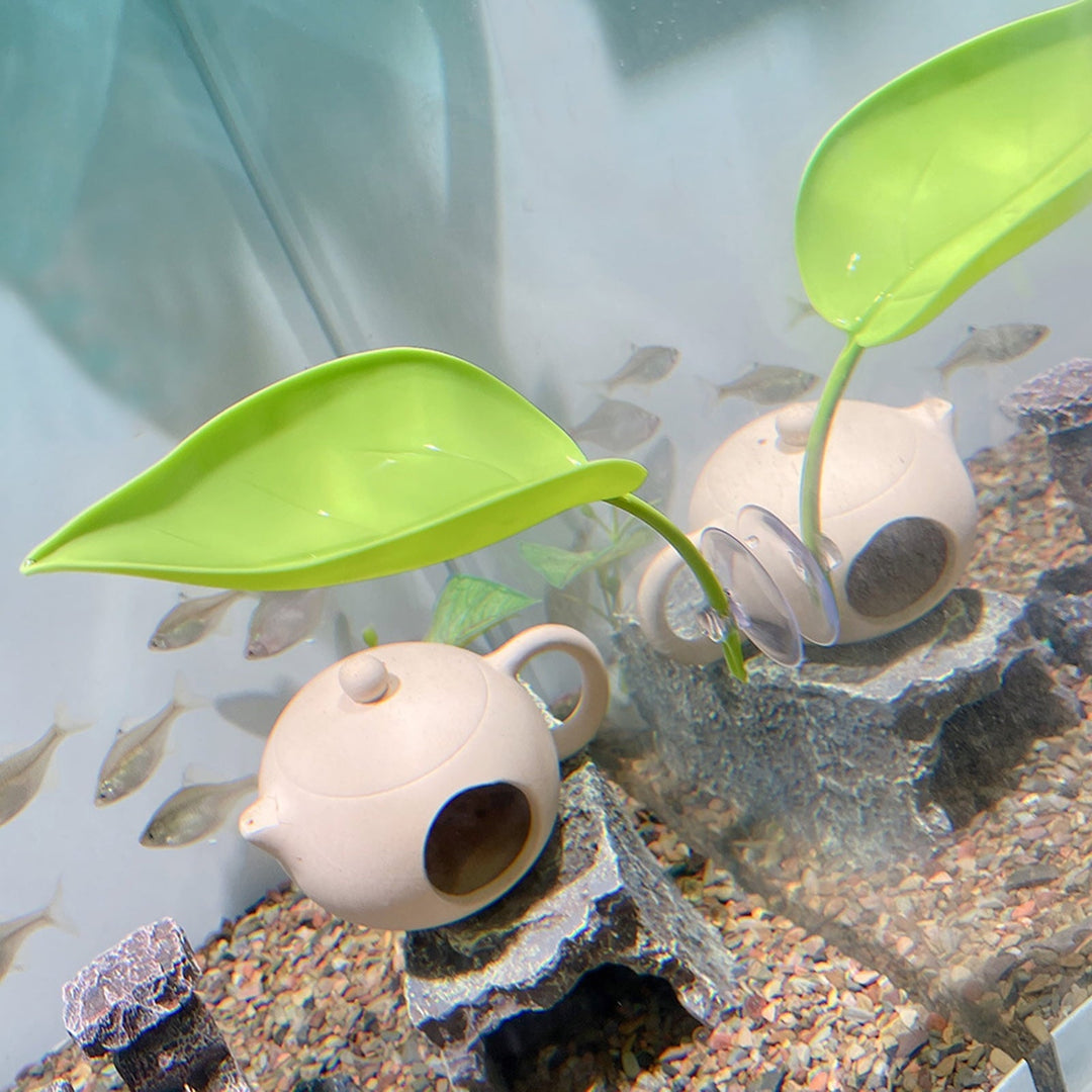BULLPAW 3 Pcs Turtle Basking Platform Leaf Shape Bearded Dragon Basking Platform with Suction Cups Tree Frog Tank Accessories for Leopard Gecko Tank Decor