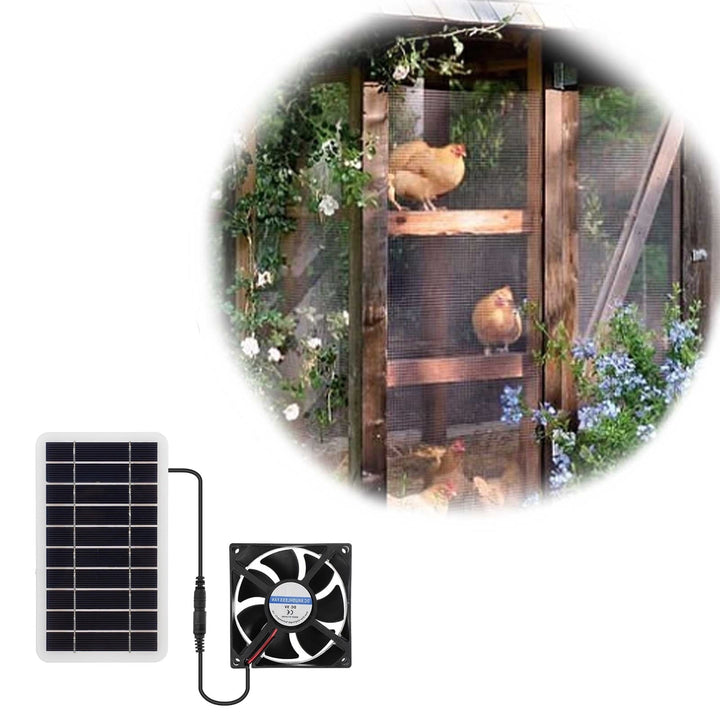 Yooshoverk Solar Pet Fan, 2W Portable Ventilation, Outdoor Exhaust Cooling, Chicken Coop and Dog House Use