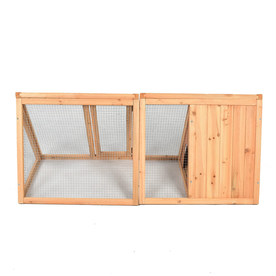 Gojooasis Wooden Triangle Outdoor Chicken Coop Rabbit Hutch For Small Pets