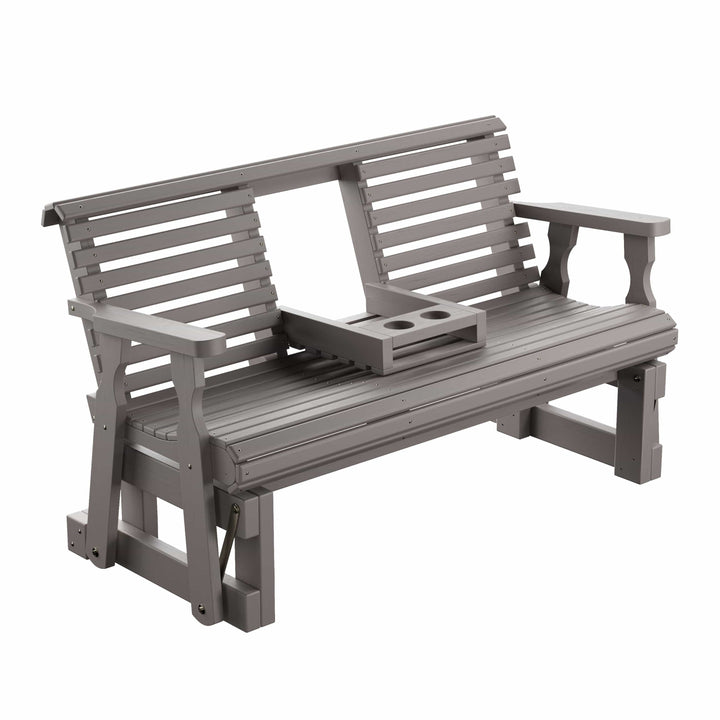Amish Casual Heavy Duty Rollback Console Glider, 5-Foot, Unfinished