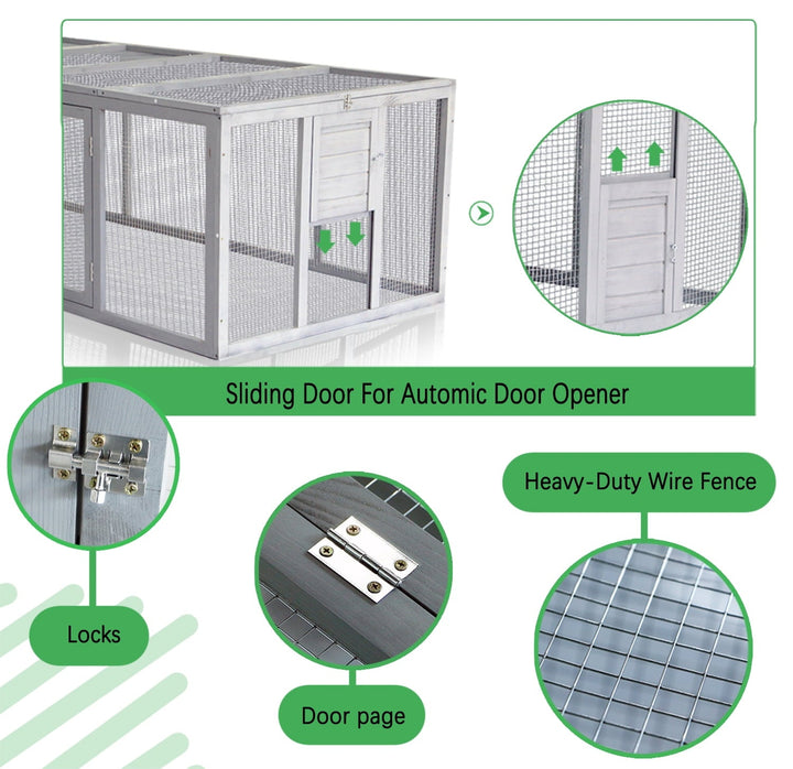 Chicken Coop Run, Extension Chicken Run 20.73 ft² Large Expend Hen House, Universal Chicken Run Perfect for 4-6 Chickens,Ducks, 79" L x 37.8" W x 26.8" H