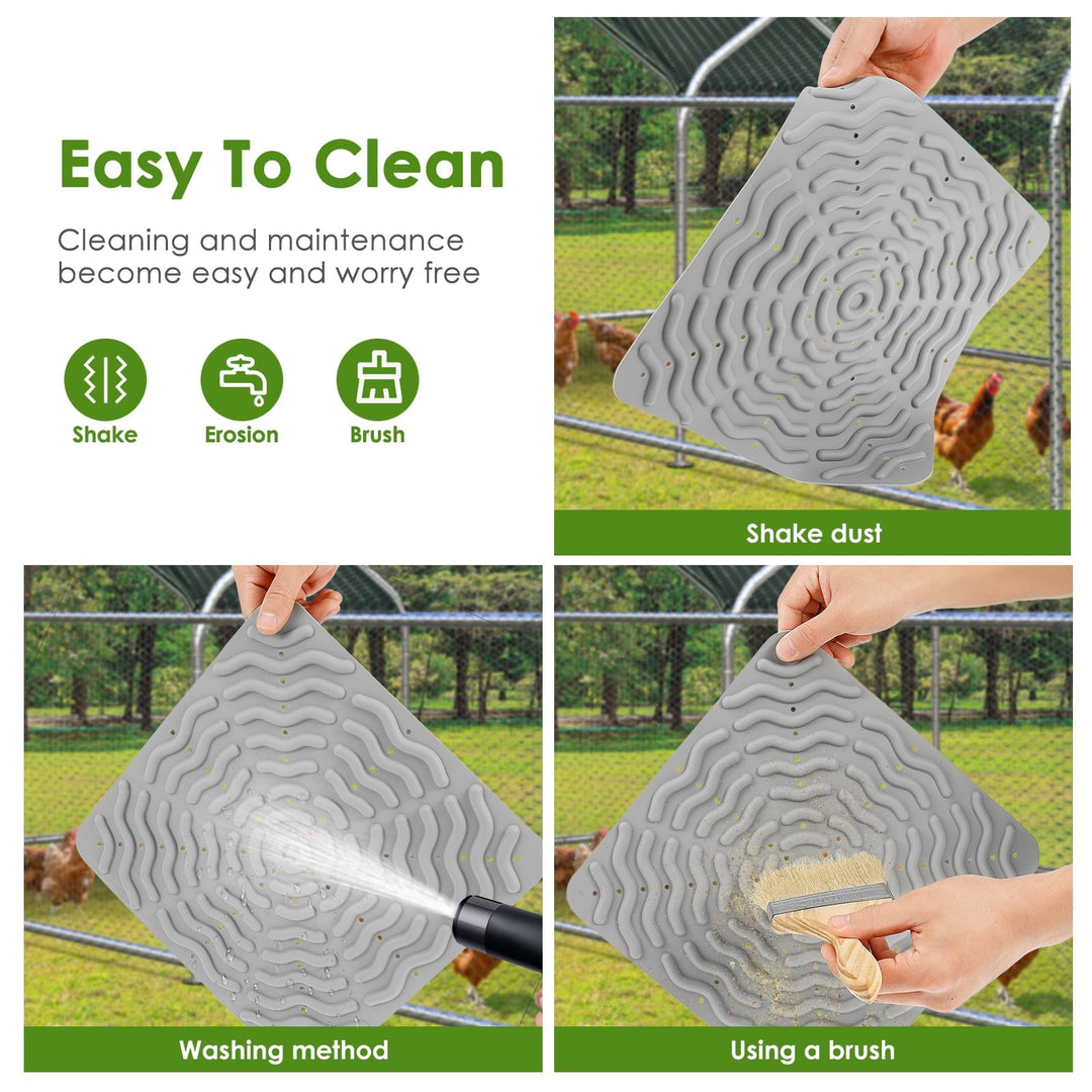 LINFANG 4Pcs Chicken Nesting Pad 12 inch Washable Nesting Box Mat Reusable Soft Silicone Chicken Bedding Pad Laying Egg Mat for Hens Laying Egg