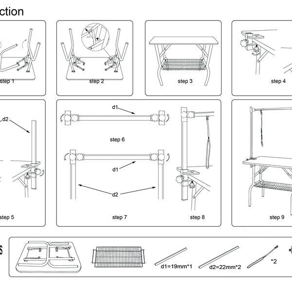 42 Inch Foldable Dog Pet Grooming Table
