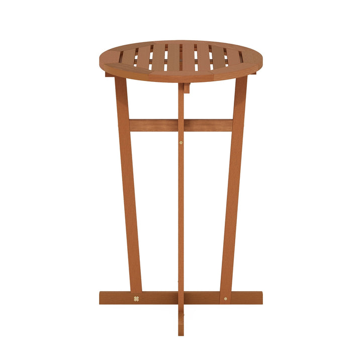 Furinno Tioman Hardwood Outdoor Patio Bar Table in Teak Oil, Natural