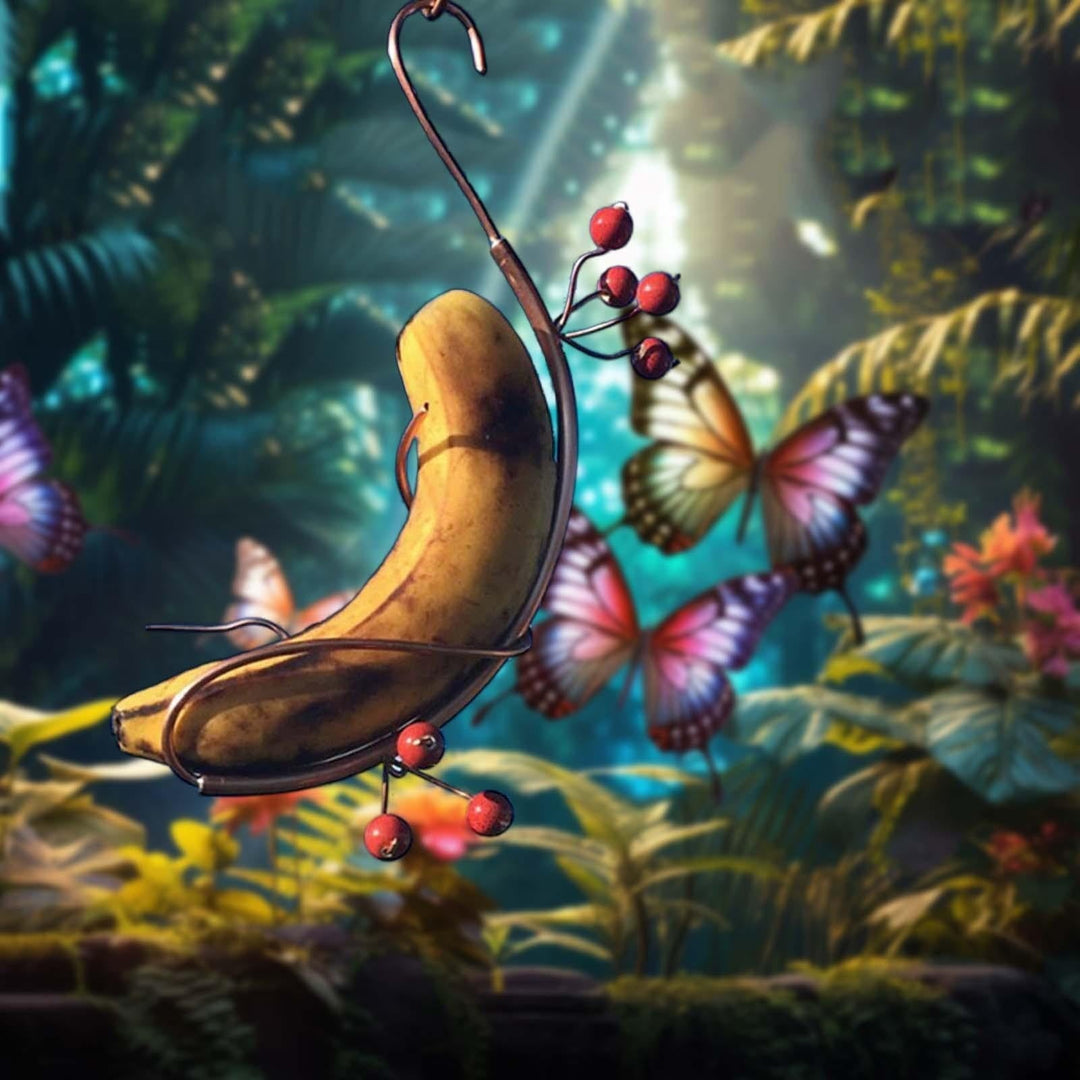 YWMJZEU Banana Hammock And Butterfly Feeder,Butterfly Feeder,Banana Hanger,Sturdy Banana