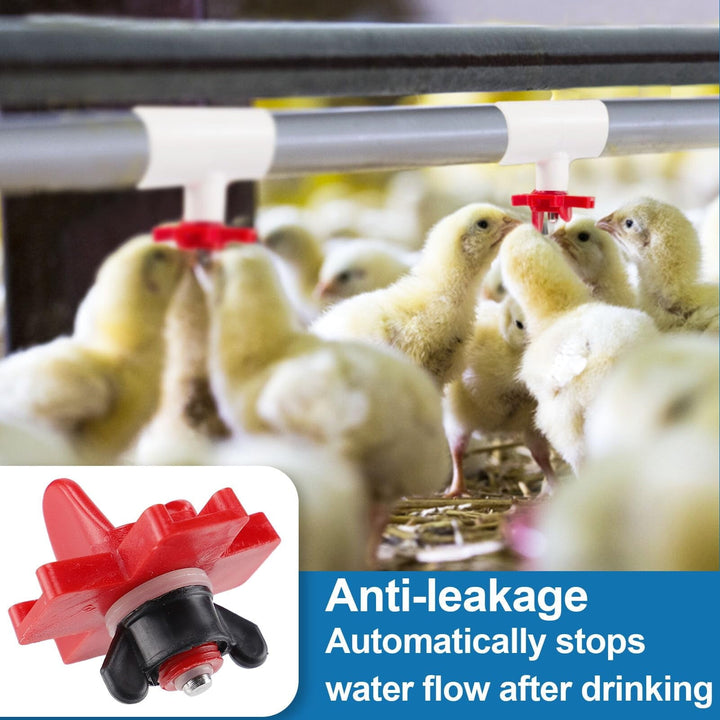 Sherry 20 Pack Horizontal Chicken Nipples Waterer - Automatic Chicken Water Feeder, Easy Install Poultry Nipples Horizontal Side Mount Drinkers or Quail Duck