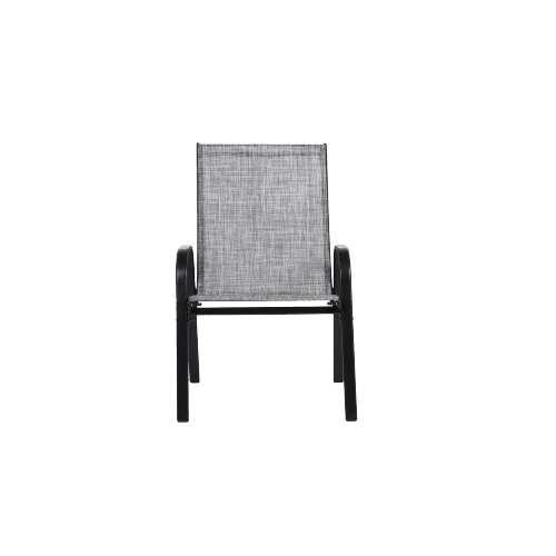 Outdoor Dining Chair Set of 2, All-Weather Patio Dining Chair with High Backrest and Metal Frame, Indoor Outdoor Chairs for Bistro, Deck, Backyard, Porch,Gray