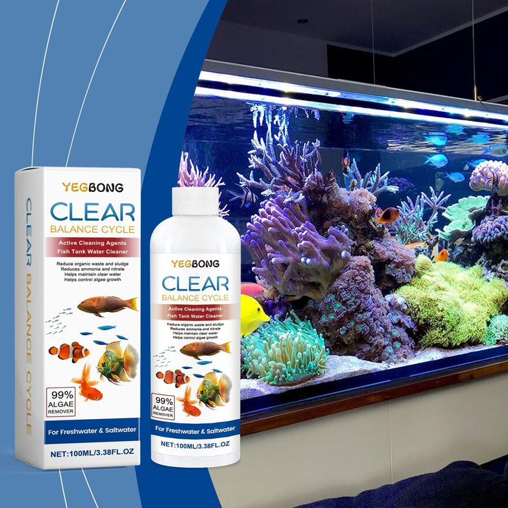 YEGBONG Fish Tank Water Clarifier for Cleaning Fish Tank Stains, Sludge, Clear Water Quality, and Controlling Algae Growth