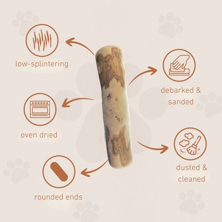 Wildfang® 1 Coffee Wood with Salmon Oil (Size S) Dog Chew – Natural Salmon Oil Infused Wooden Stick for Dogs, Durable Bone Toy, Coffee Bones Stick