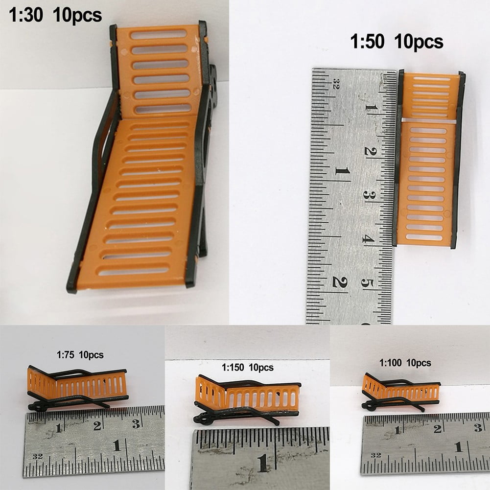 Yannee Model Train HO TT Scale 1:87 Bench Chair Beach Chair Layout 10 Pcs