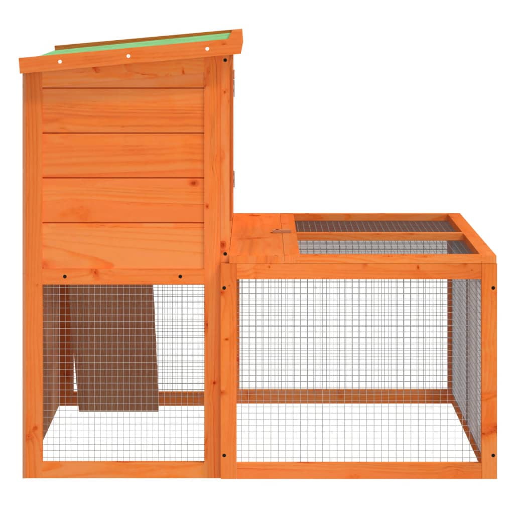 vidaXL Rabbit Hutch Brown 40.2"x35.4"x33.3" Solid Wood Pine