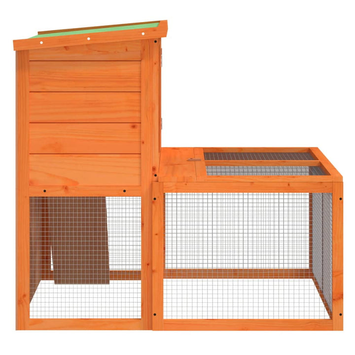 vidaXL Rabbit Hutch Brown 40.2"x35.4"x33.3" Solid Wood Pine