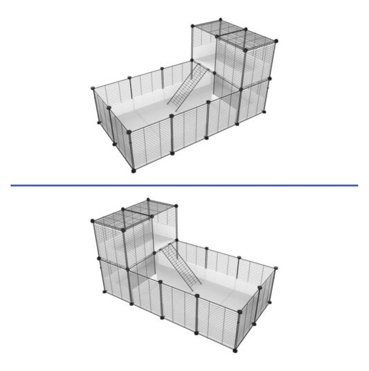 JTAOT DIY Guinea Cage Hamster Playpen Rabbit Enclosure Waterproof Metal 55,5" x 28"