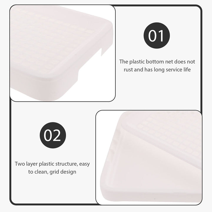 White Plastic Rabbit Litter Box for Guinea Pig Ferret Corner Potty Training Large Size