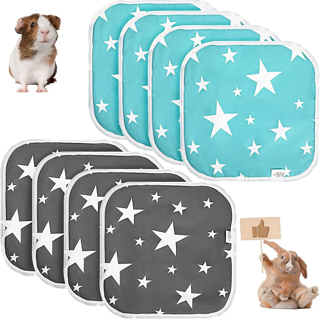 8 Pieces Guinea Pig Pee Pads Guinea Pig Fleece Bedding Highly Absorbent Washable and Reusable Training Pads Cage Liners for Small Animals Hamsters Bunnies, 12 x 12 Inch