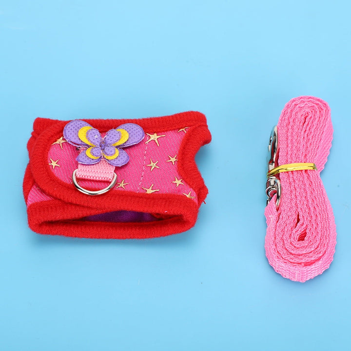 Adjustable Leash for Small Pets, Guinea Pigs & Hamsters Red M Rabbit Harness Set