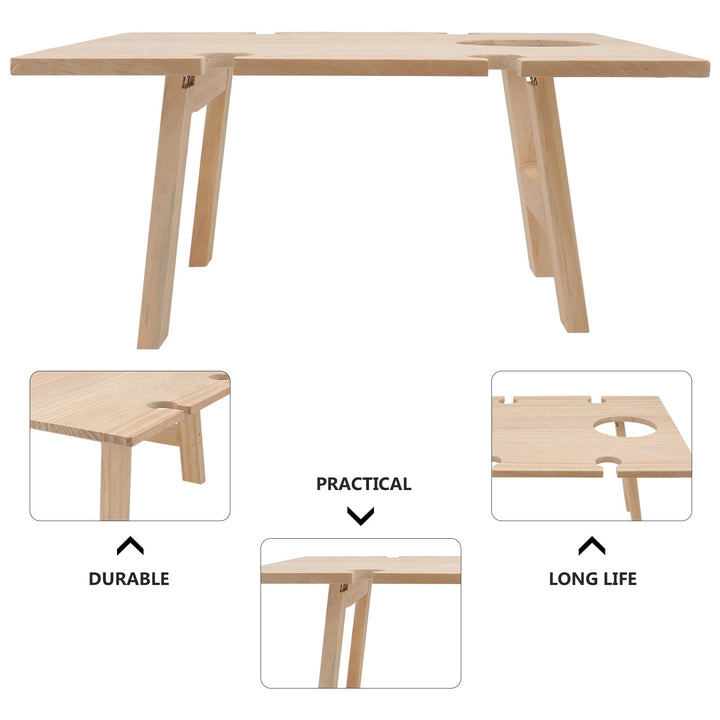 Raindrops 1 Pc Mini Picnic Table Travel Outdoor Small Table for Adults 34x11.8in