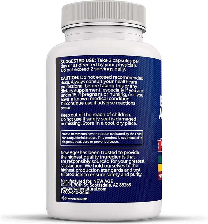 NEW AGE Silica Sea Moss, Black Seed Oil, Ashwagandha, Turmeric, Bladderwrack, Burdock - with Manuka, Honey Dandelion, ACV Black Pepper Gluten Free