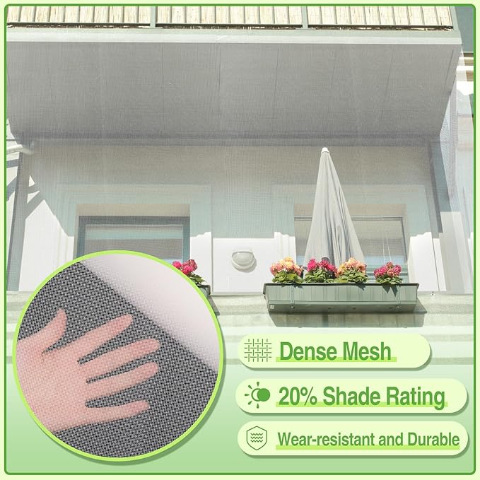 Stronger Garden Mesh Netting - 10 x 12 ft PPT Nano Bird Net Barrier, Mosquito Netting Screen for Outdoor Plants Vegetables Patios Balconies Terraces, Shading Rate 20% (White)