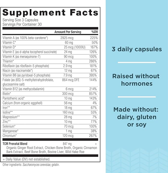 Ancient Nutrition Prenatal Vitamins, Multivitamin for Women with Vitamin C, B12, Magnesium and Folate, Supports Pregnancy and Fertility Health, 90 Ct
