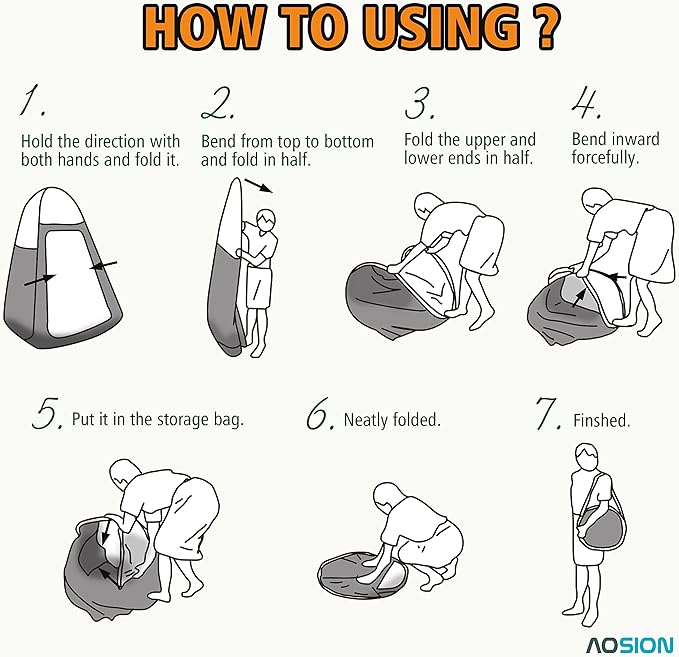 AOSION Privacy Shower Tent,Pop Up Changing Tent,Camp Bathroom Changing Dressing Room,Sun Sunshade Canopy Outdoor Rain Shelter for Camping Hiking Beach Picnic Fishing.