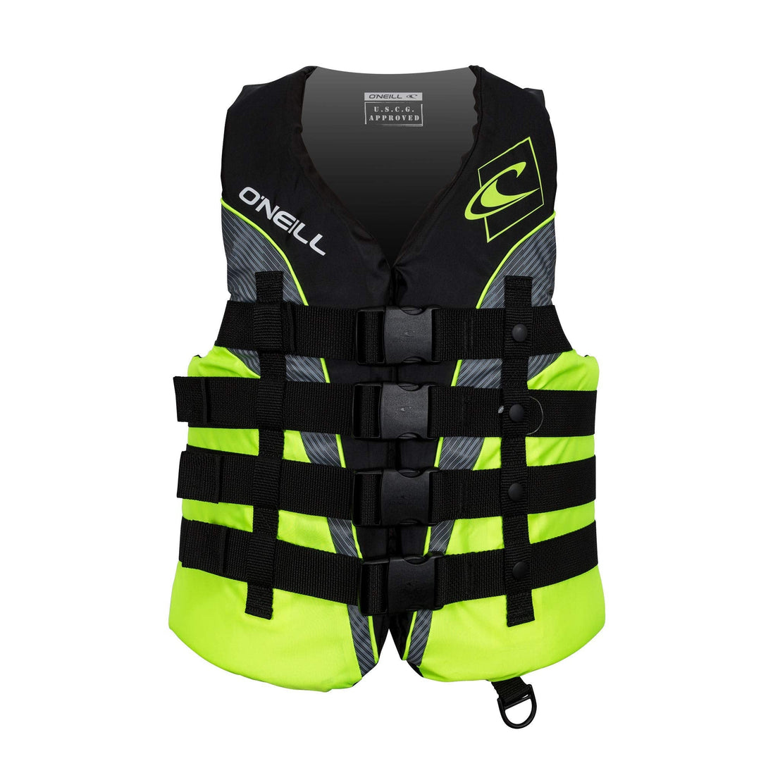 O'Neill Men's Superlite USCG Life Vest,Black/Lime/Smoke:Lime,2XL