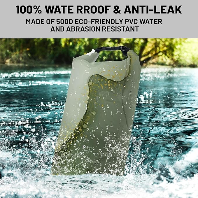 Waterproof Dry Bag,Roll Top Sage Green Marble Waterproof Backpack 5L/10L/20L Floating and Lightweight Bags for Kayaking, Boating, Fishing, Swimming and Camping
