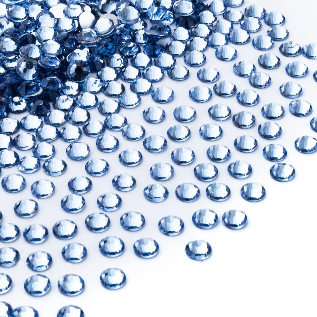 1440Pcs Light Blue Crystal Rhinestones,Glass Flatback Rhinestones Gemstones For Nail Face Makeup Art Crafts Clothes Decoration -